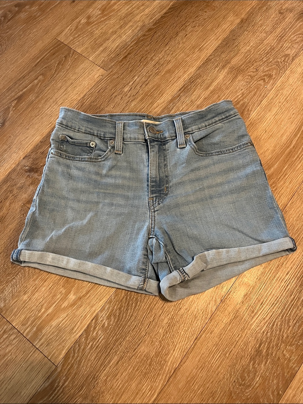 Levi’s Mid Length Light Blue Denim Shorts